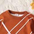 Kid Boy Striped Casual Knit Sweater Khaki