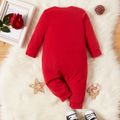 Christmas Baby Boy/Girl Letter Print Red Long-sleeve Jumpsuit Red