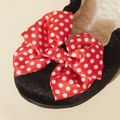 Toddler / Kid Polka Dots Bow Decor Slip-on Black Plush Shoes Black
