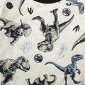2-piece Kid Boy Animal Dinosaur Print Sweatshirt and Pants Casual Set BlackandWhite