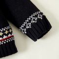 Christmas Tree and Snowman Pattern Black Baby Boy/Girl Long-sleeve Knitted Sweater Deep Blue image 4