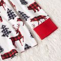 Christmas All Over Plaid Animal and Tree Print Family Matching Long-sleeve Pajamas Sets (Flame Resistant) Red/White