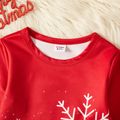 Kid Boy/Kid Girl Christmas Snowflake Print Gradient Color Pullover Sweatshirt Red