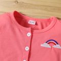 2-piece Toddler Girl Unicorn Rainbow Heart Print Sleeveless Dress and Button Design Jacket Cardigan Set Pink