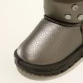 Toddler / Kid Button Decor Solid Color Snow Boots Grey image 4