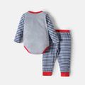 Peppa Pig 2-piece Baby Boy Christmas George Bodysuit and Stripe Pants Set Grey image 4