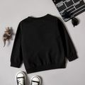 Toddler Boy Letter Dinosaur Print Pullover Sweatshirt Black