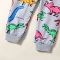 Toddler Boy Animal Dinosaur Print Casual Joggers Pants flowergrey