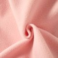 2-piece Kid Girl Colorblock Denim Splice Fuzzy Fleece Lined Pullover Sweatshirt and Pants Casual Set Pink