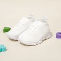 Toddler / Kid Solid Color Slip-on Breathable Mesh Flying Woven Sports Shoes White
