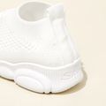 Toddler / Kid Solid Color Slip-on Breathable Mesh Flying Woven Sports Shoes White
