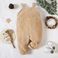 Baby Boy/Girl Solid Ribbed Fleece Overalls Apricot image 3