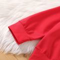 2-piece Kid Boy Christmas Santa Embroidered Hoodie Sweatshirt and Plaid Pants Set Red