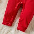 New Year Baby Boy/Girl Letter Print Red Striped Long-sleeve Jumpsuit Red image 5