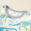 2-piece Kid Boy Dinosaur Animal Letter Print Pullover Sweatshirt and Pants Casual Set WARMGREY