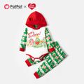 Care Bears 2-piece Baby Boy/Girl Christmas Tree Hooded Bodysuit and Allover Pants Set Green