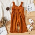 Baby Girl Leopard Bowknot Brown Sleeveless Jumpsuit Overalls Brown
