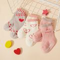 3-pack Baby / Toddler Multi-style Print Thick Terry Non-slip Socks Multi-color