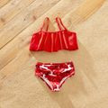 Christmas All Over Reindeer Print Red Family Matching Swimsuits Red image 5