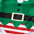 Christmas Elf Outfit Striped Flutter-sleeve Baby Swimsuit Red/White