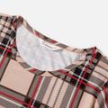 Family Matching Plaid Short-sleeve Ruched Mini Bodycon Dresses and Polo Shirts Sets Khaki image 5