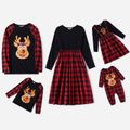 Look de família Veado Manga comprida Conjuntos de roupa para a família Conjuntos vermelho preto