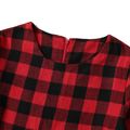 Christmas Red Plaid Family Matching Long-sleeve Dresses and Shirts Sets Red