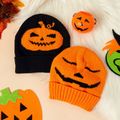 Halloween Toddler / Kid Pumpkin Pattern Knit Beanie Hat Orange