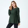 Maternity Minimalist Round Neck Long-sleeve T-shirt Green