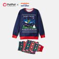 Baby Shark Christmas Family Matching Graphic Top and Allover Pants Pajamas Sets Dark blue/White/Red