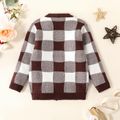 Toddler Boy/Girl Plaid Button Design Sweater Jacket Brown