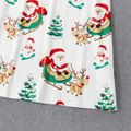 Christmas Santa on Sleigh with Reindeer Print Family Matching Long-sleeve Pajamas Sets (Flame Resistant) Red/White