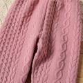 Toddler Girl Cable Knit Textured Solid Color Pants Pink