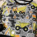 2-piece Toddler Boy Vehicle Print Long-sleeve Tee and Elasticized Pants Set Black