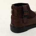 Toddler / Kid Brown Back Zipper Knit Splicing Boots Brown image 5