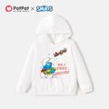 Smurfs 100% Cotton Smurfy Christmas Family Matching Hooded Sweatshirts ORIGINALWHITE