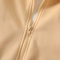 Kid Boy/Kid Girl Fleece Lined Zipper Hooded Jacket Sweatshirt Apricot image 2