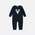 Christmas Antlers Family Matching Long-sleeve Pajamas Sets(Flame Resistant) Dark Blue/white image 5
