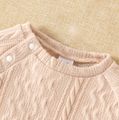 Baby Boy/Girl Solid Long-sleeve Top and Trousers Set Beige image 4