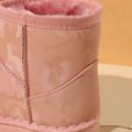 Toddler / Kid Solid Color Print Fleece-lining Boots Pink