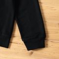 2-piece Kid Boy Plaid Colorblock Hoodie Sweatshirt and Pants Casual Set Black