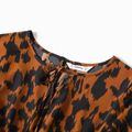 Allover Leopard Print Long-sleeve Romper Shorts for Mom and Me Brown image 3