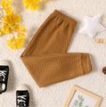Kid Boy/Kid Girl Textured Solid Color Elasticized Pants Brown image 2