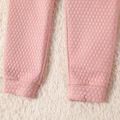 Kid Boy/Kid Girl Textured Solid Color Elasticized Pants Pink