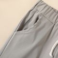 Kid Boy Uniform Elasticized Solid Color Weaving Straight Pants Grey