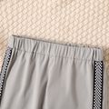 Kid Boy Side Plaid Print Elasticized Casual Pants Grey