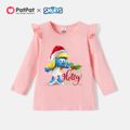 Smurfs Toddler Girl 100% Cotton Christmas Graphic Tee Pink