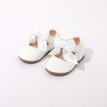 Toddler / Kid Wavy Edge Bow Ribbon Decor White Princess Shoes White image 3