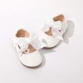 Toddler / Kid Wavy Edge Bow Ribbon Decor White Princess Shoes White image 4