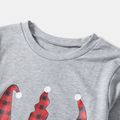 Christmas Plaid Gnome Print Grey Family Matching Long-sleeve Sweatshirts Grey